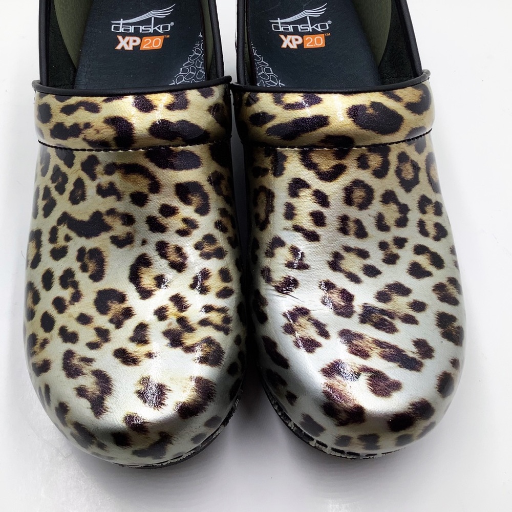 {Dansko}Leopard Patent Leather Clogs - Picture 3 of 8